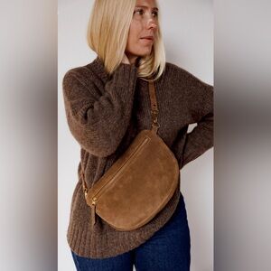 Abby Alley Big Sling Bag, Caramel Suede  NWT